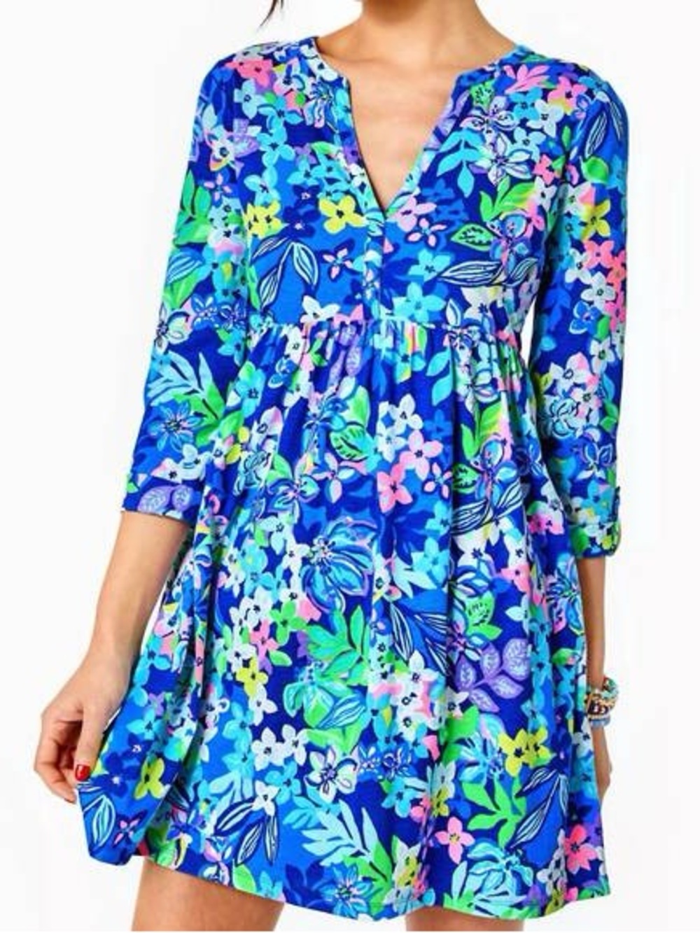 Lilly Pulitzer Loran Dress, Sz M, Borealis Blue Social Sunset